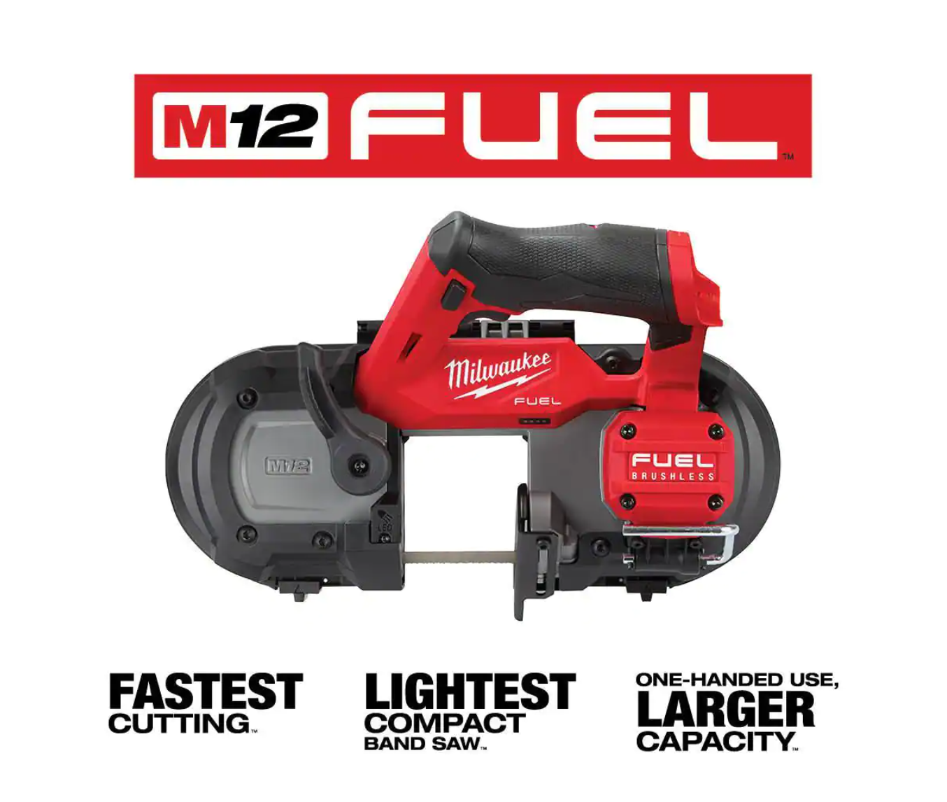 Milwaukee 2529-20-2522-20 M12 FUEL 12V Lithium-Ion Cordless Compact Band Saw with 3 in. Cut Off Saw (2-Tool)