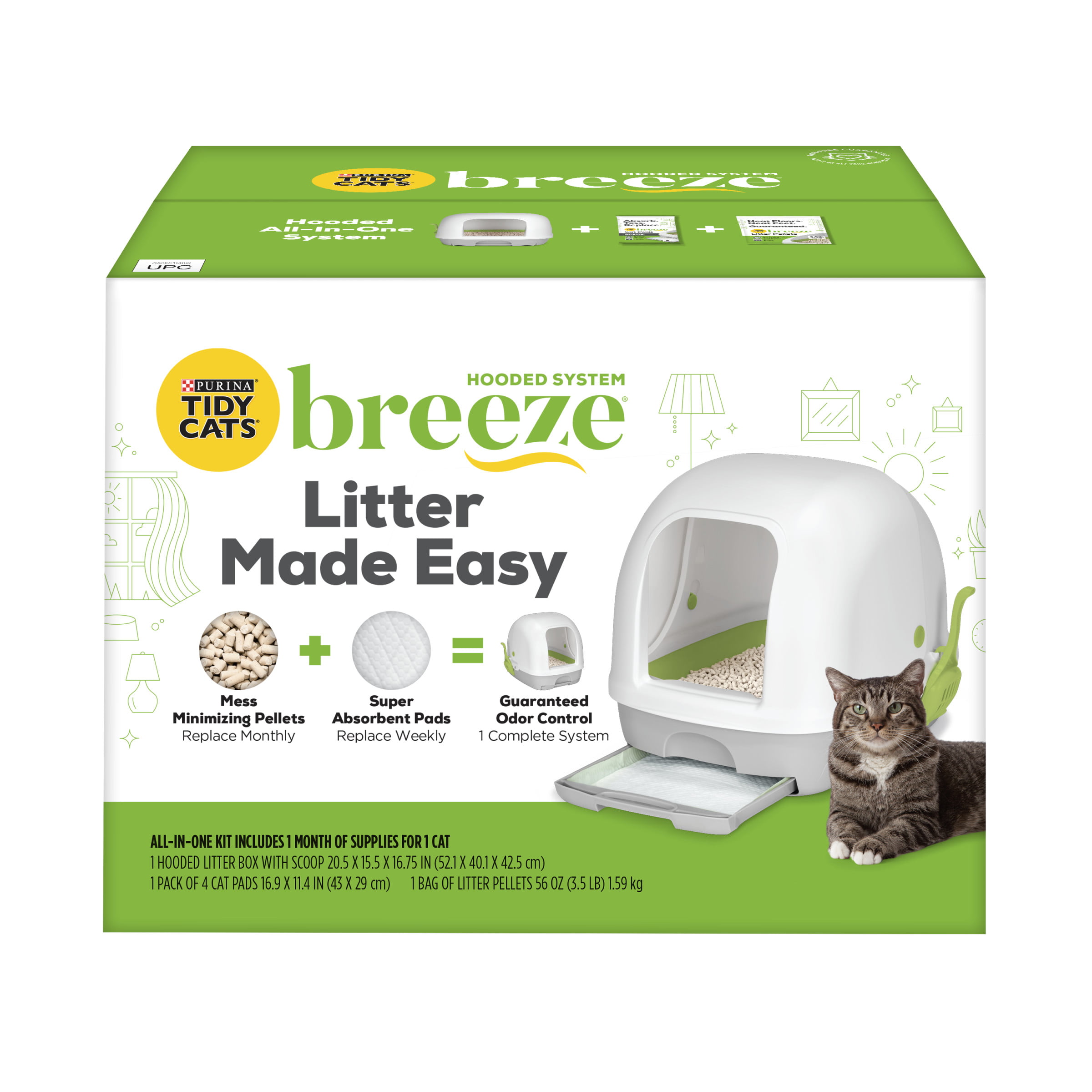Purina Tidy Cats Hooded Litter Box System. Breeze Hooded System Starter Kit Litter Box. Litter Pellets & Pads