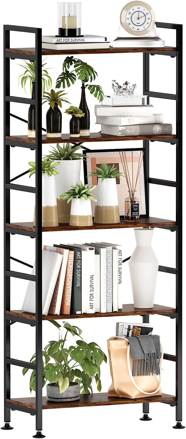 CosyStar 5-Tier Adjustable Tall Bookcase