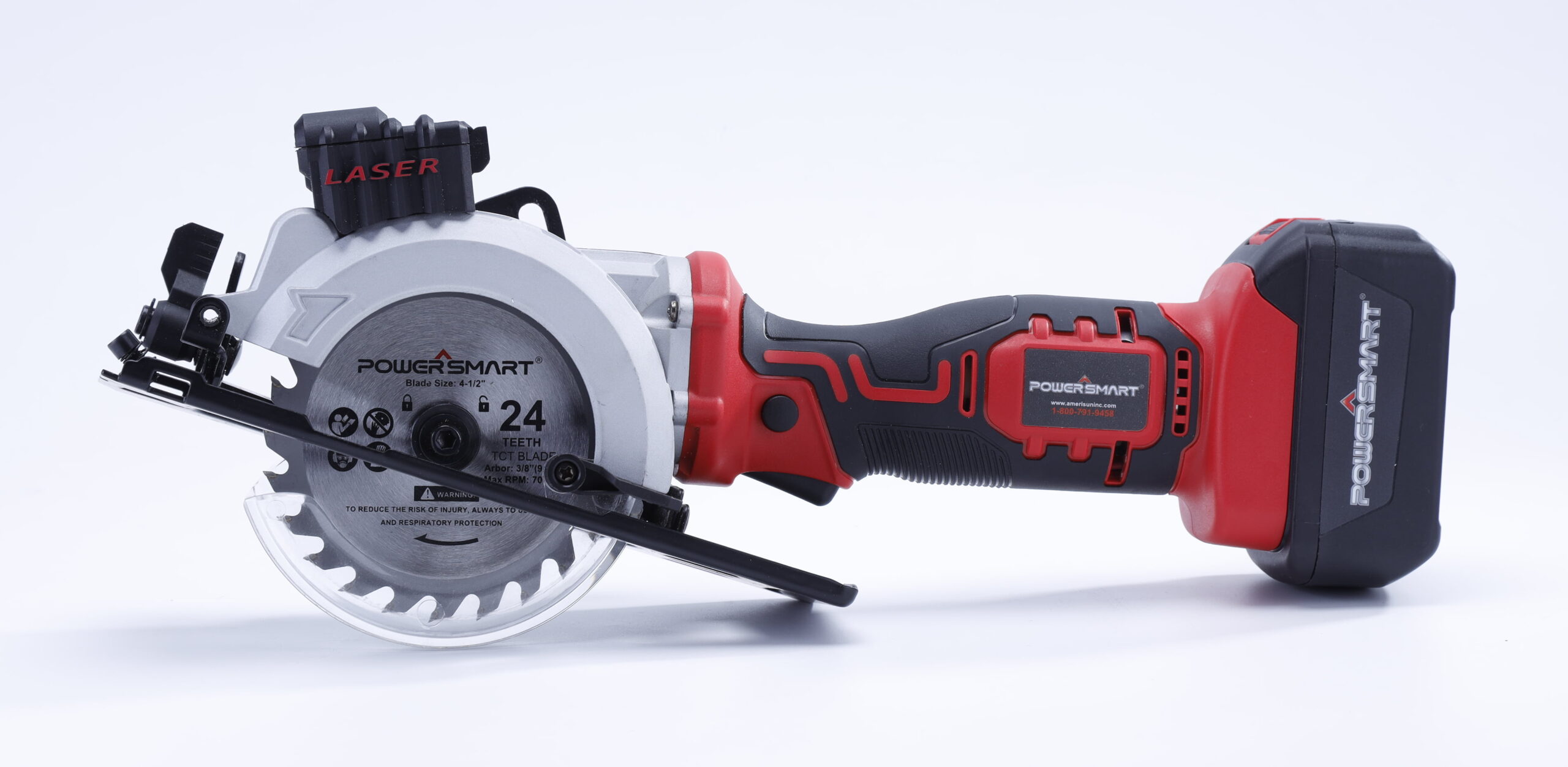 PowerSmart PS76138A 20V Cordless 4 1/2 in. Mini Circular Saw with 4.0 Ah battery and Charger