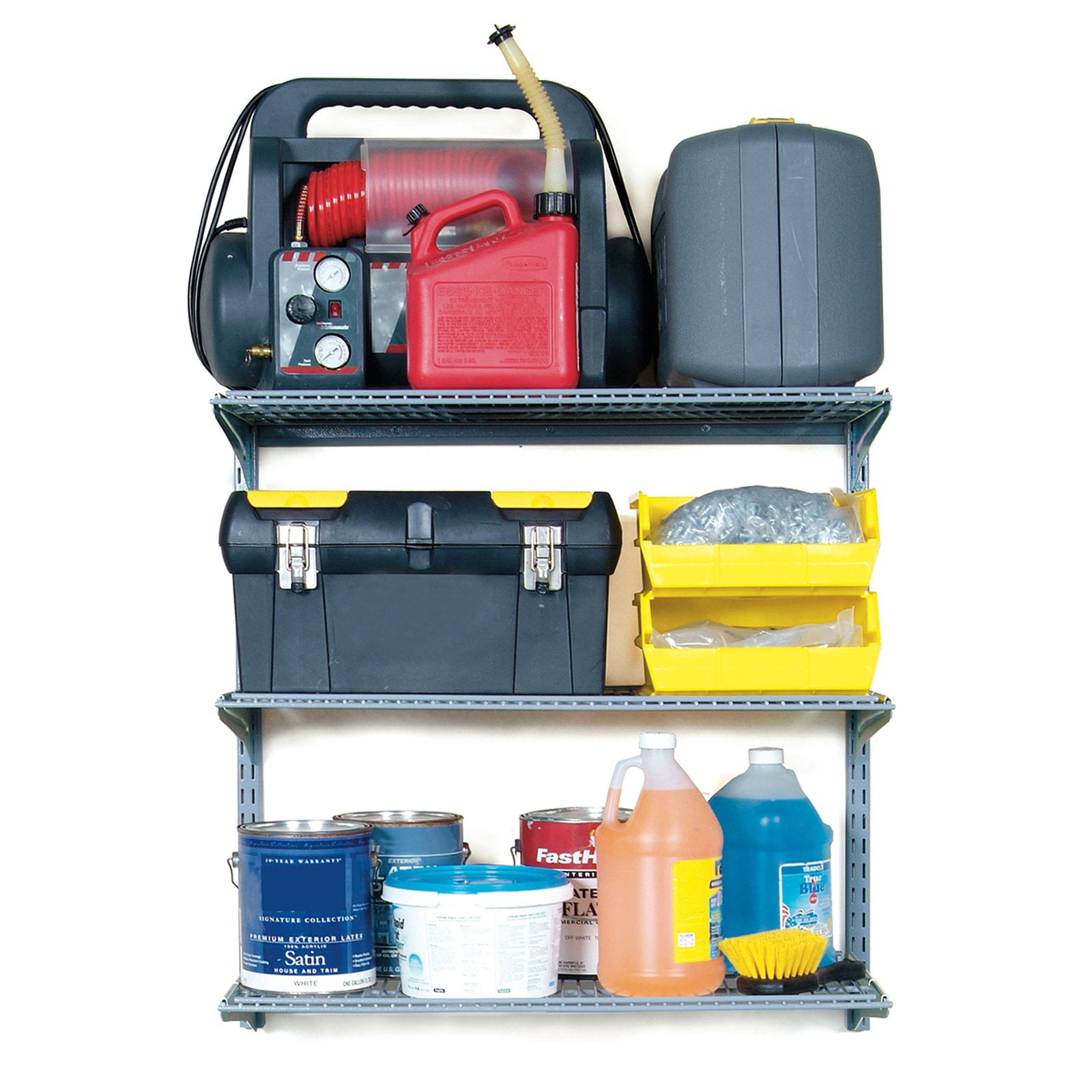 Triton Products® Heavy-Duty 3 Tier Wire Shelf. Grey. 375 lb. Capacity