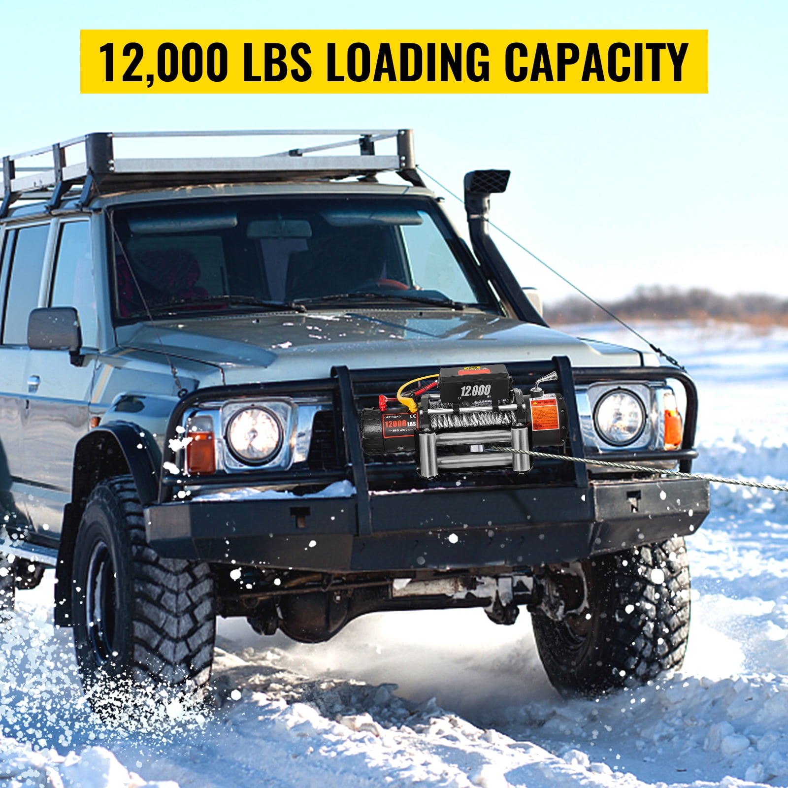 BENTISM 12000LBS Electric Winch&nbsp;12V Steel Cable Off-road&nbsp;ATV UTV Truck Towing Trailer