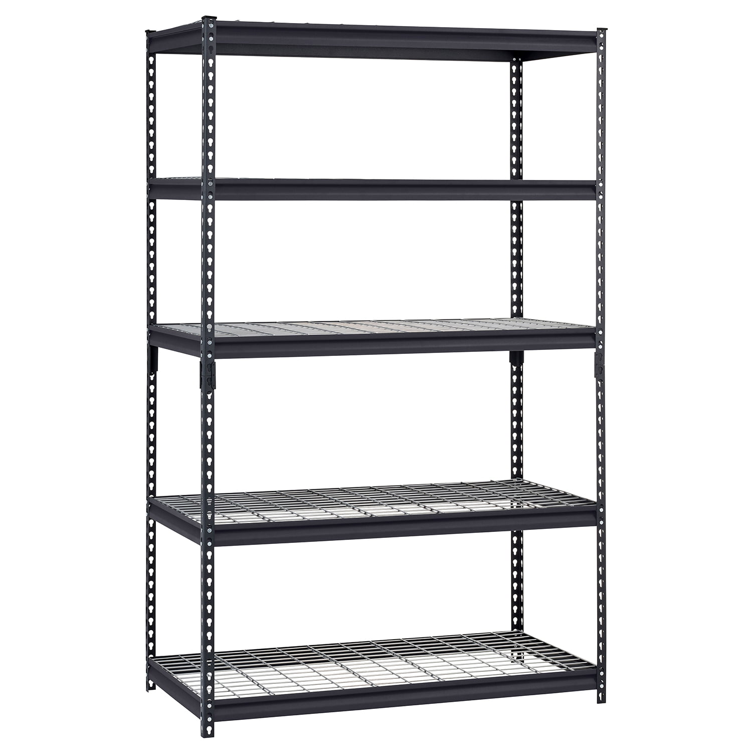 Hart Heavy-Duty 48″W x 2 4″D x 72″H 5-Tier Steel Shelving. Black. 4000 lbs. Capacity