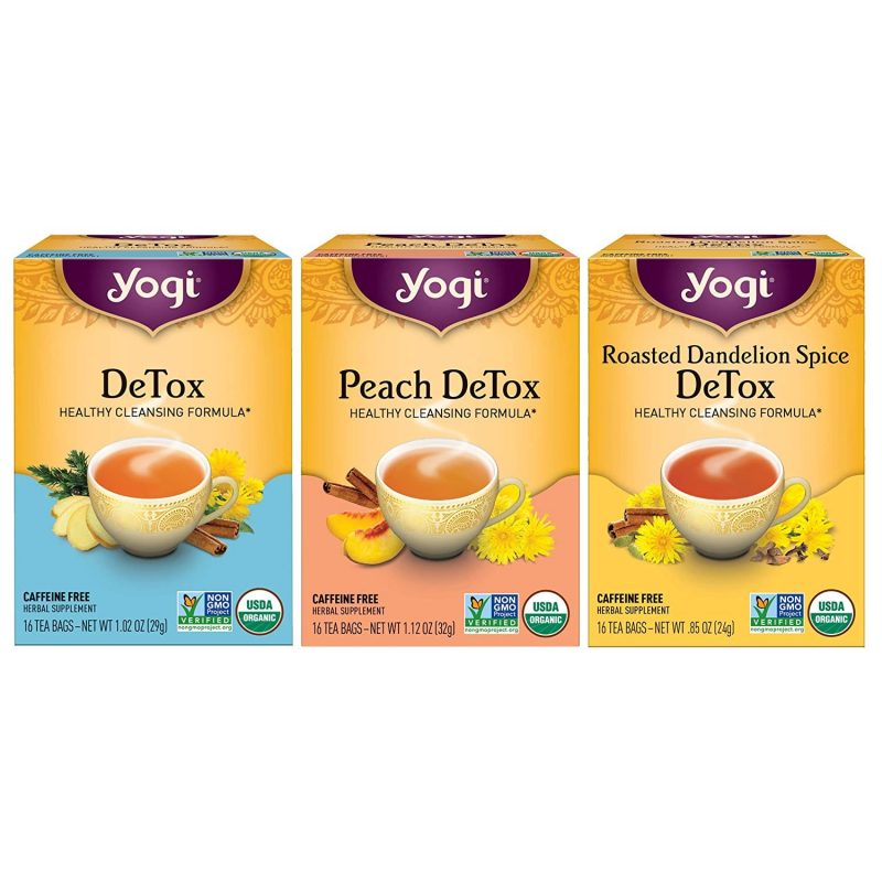 Yogi Tea Herbal Detox Tea Variety Pack Sampler. 3 Pack. 48 Organic Herbal Tea Bags