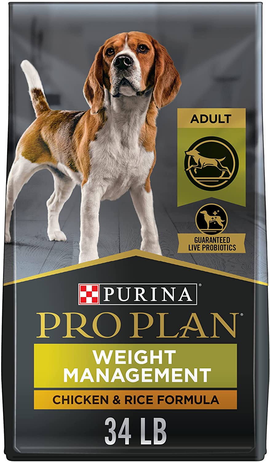 Purina Pro Plan Weight Management Dry Dog Food With Probiotics for Dogs. Chicken and Rice Formula - 34 lb. Bag