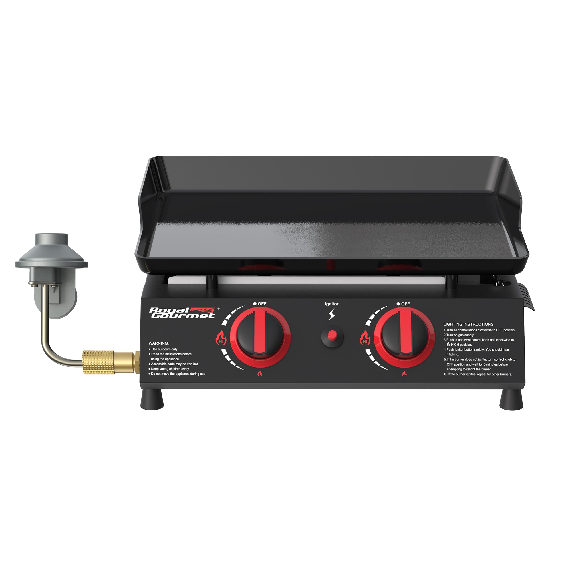 Royal Gourmet 232-Sq in Black and Red Portable Liquid Propane Grill