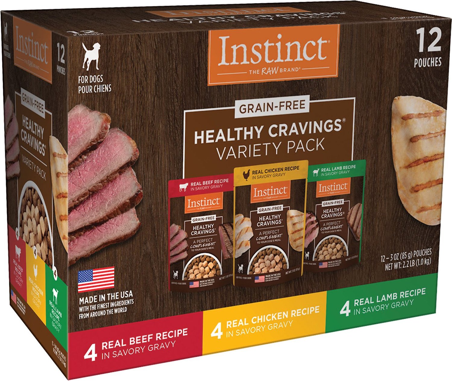Instinct Healthy Cravings Grain-Free Cuts & Gravy Recipe Variety Pack Wet Dog Food Topper