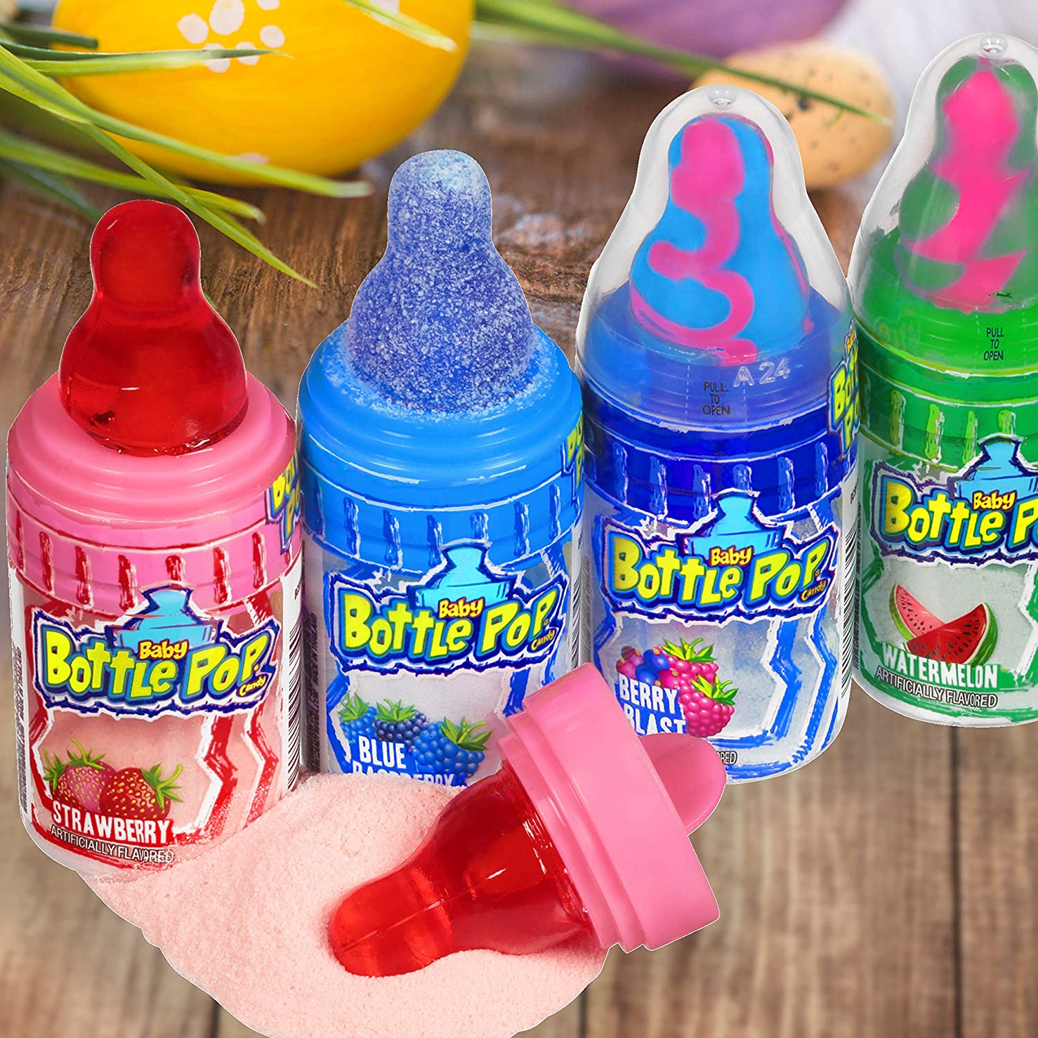 Baby Bottle Pop. Lollipops with Dipping Powder Assorted Flavors 18 pieces. 1.1 oz