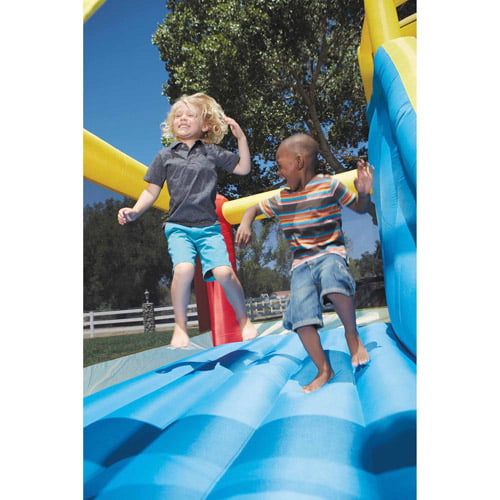 Little Tikes Giant Slide Bouncer Inflatable Bounce House with Blower and Climbing Wall. Fits up to 3 Kids. Multicolor. Outdoor Backyard Toy for Boys Girls Ages 3 4 5+ to 8 Year Old