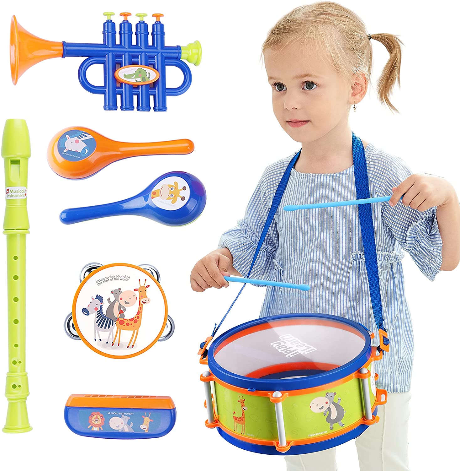 iPlay. iLearn Toddler Musical Instruments Toys. Kids Drum Set
