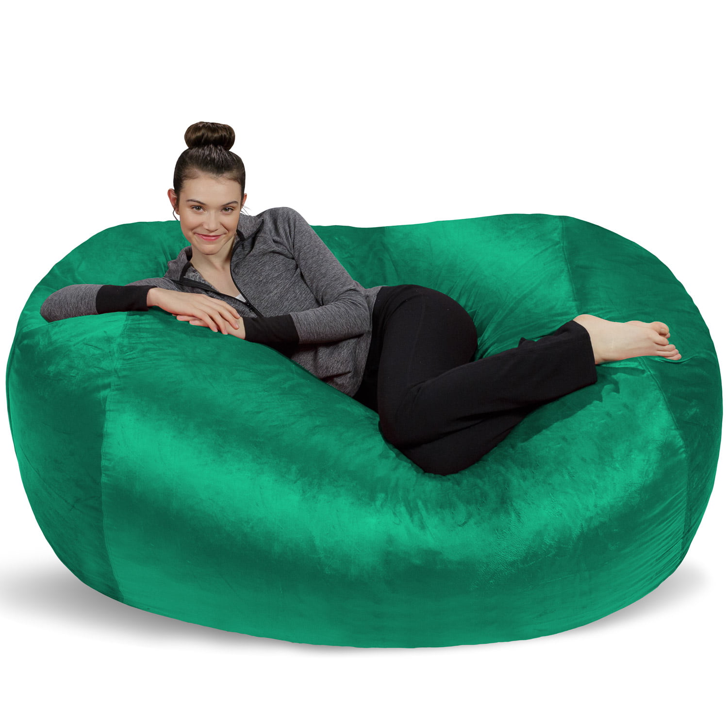 Sofa Sack Bean Bag Chair. Memory Foam Lounger with Microsuede Cover. Kids. Adults. 6 ft. Aqua Marine