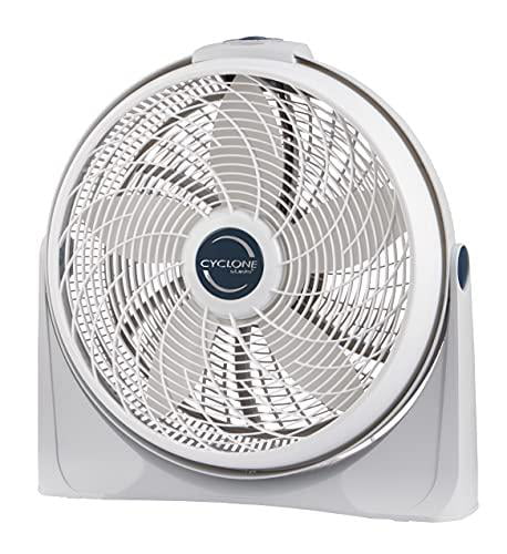 lasko 3520 20 inch 3-speed cyclone air circulator home fan. white