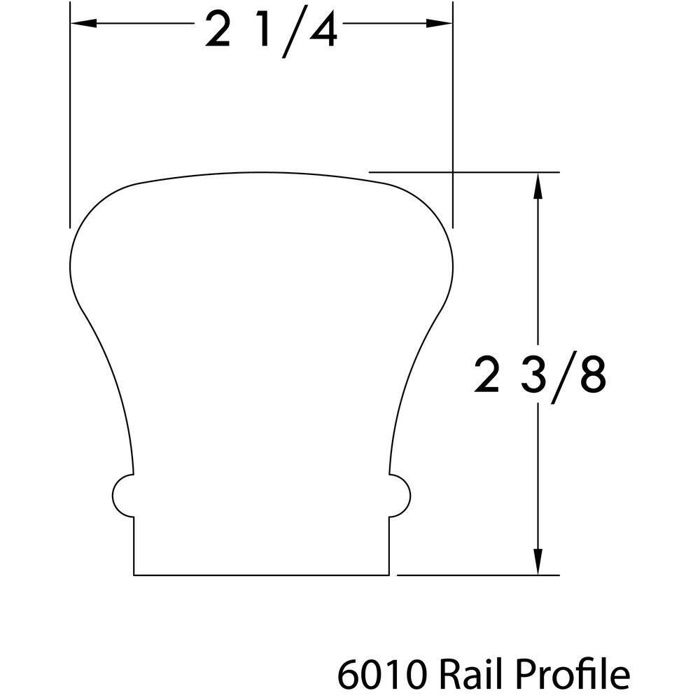 EVERMARK 6010R-ESR-1600L Stair Parts 6010 16 ft. Unfinished Red Oak Handrail