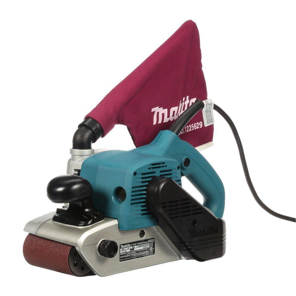 Makita 9403 11 Amp 4 in. x 24 in. Corded Belt Sander with Abrasive Belt. 80G Belt and Dust Bag