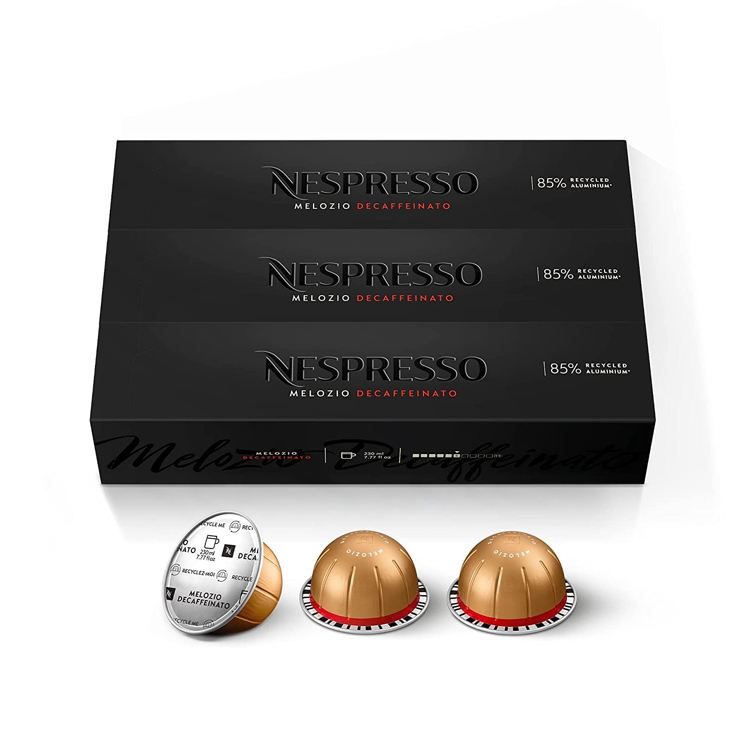 Nespresso Vertuo Melozio Decaffeinato. Medium Roast Espresso. 30 Count Coffee Capsules (VERTUO ONLY)