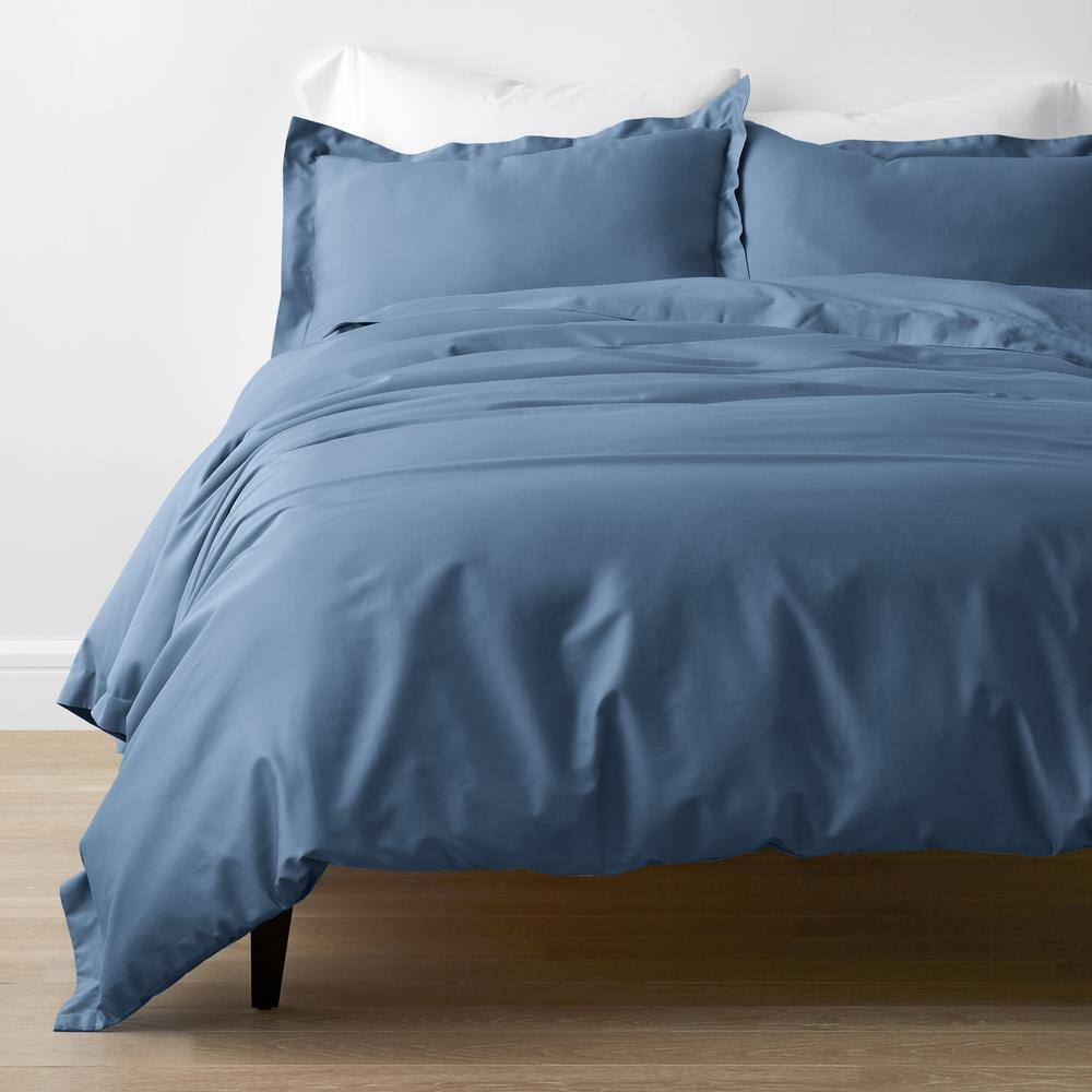 The Company Store  Company Cotton Rayon Made From Bamboo Blue Horizon Queen Sateen Duvet Cover - Queen/Blue Horizon