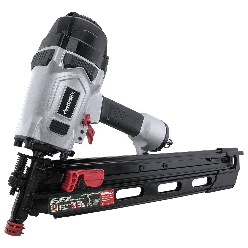 Husky DPFR2190 Pneumatic 21-Degree 3-1/2 in. Full Round Head Framing Nailer