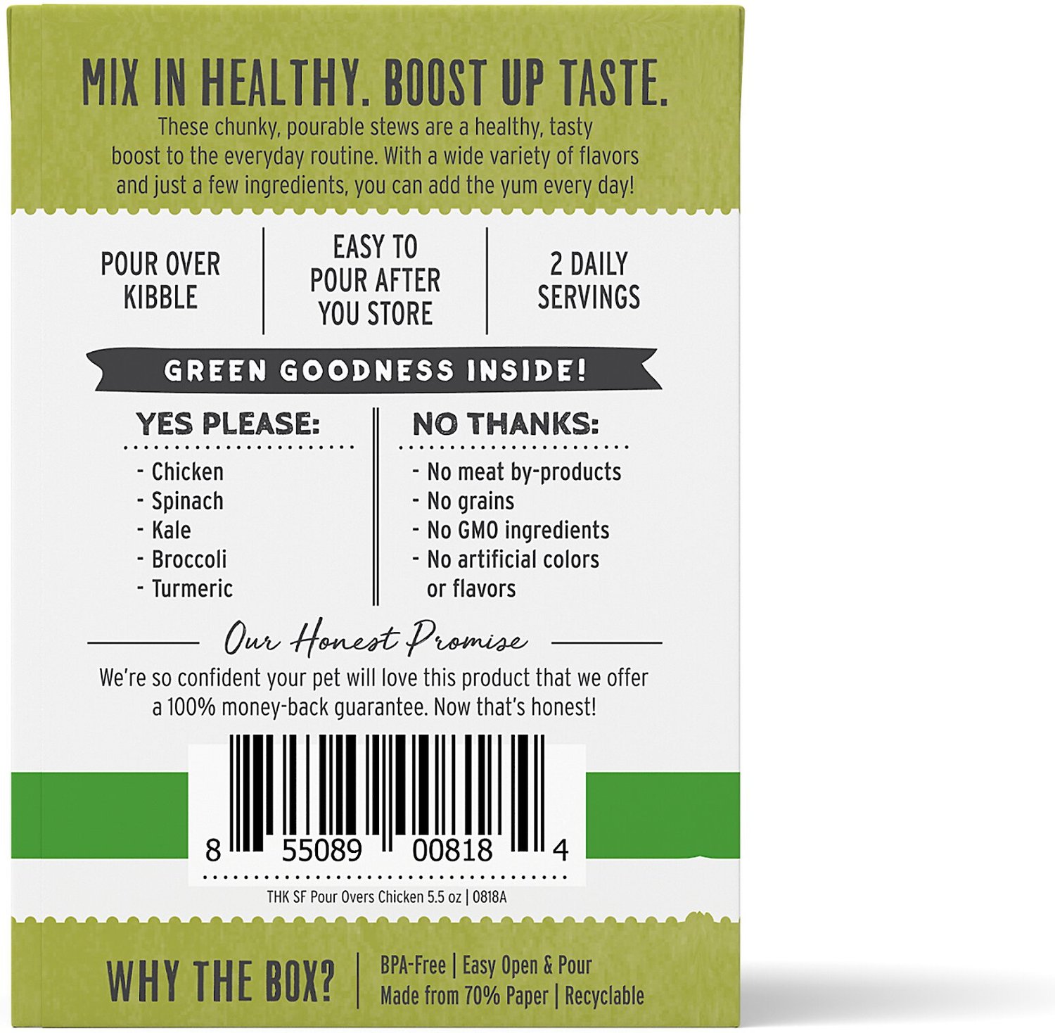 The Honest Kitchen Superfood POUR OVERS Chicken Stew with Veggies Wet Dog Food Topper