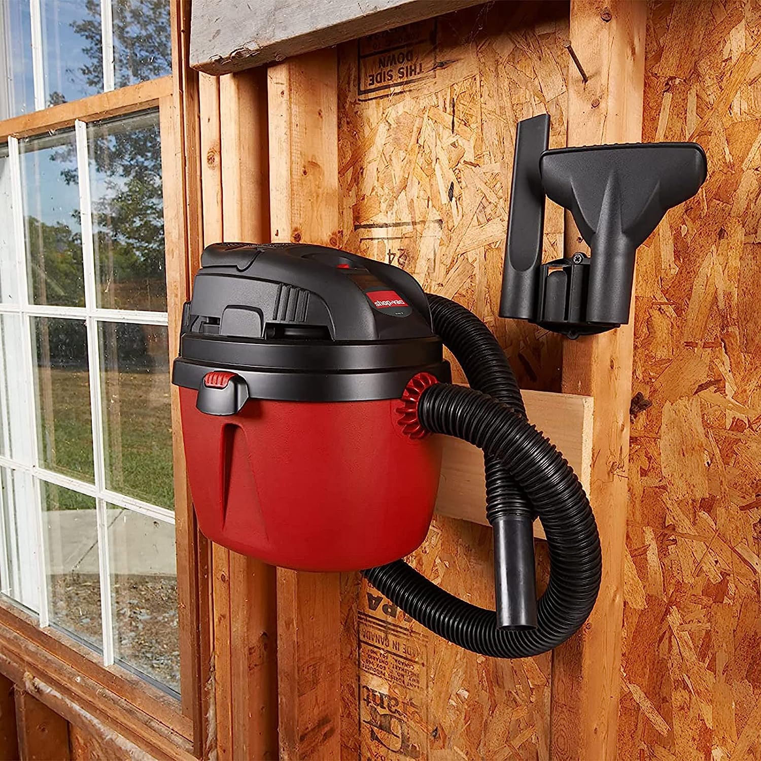 Shop-Vac 1.5 Gallon 2.0 Peak Wet Dry Vacuum. Portable Compact Shop Vacuum with Collapsible Handle Wall Bracket & Attachments. ‎2030100