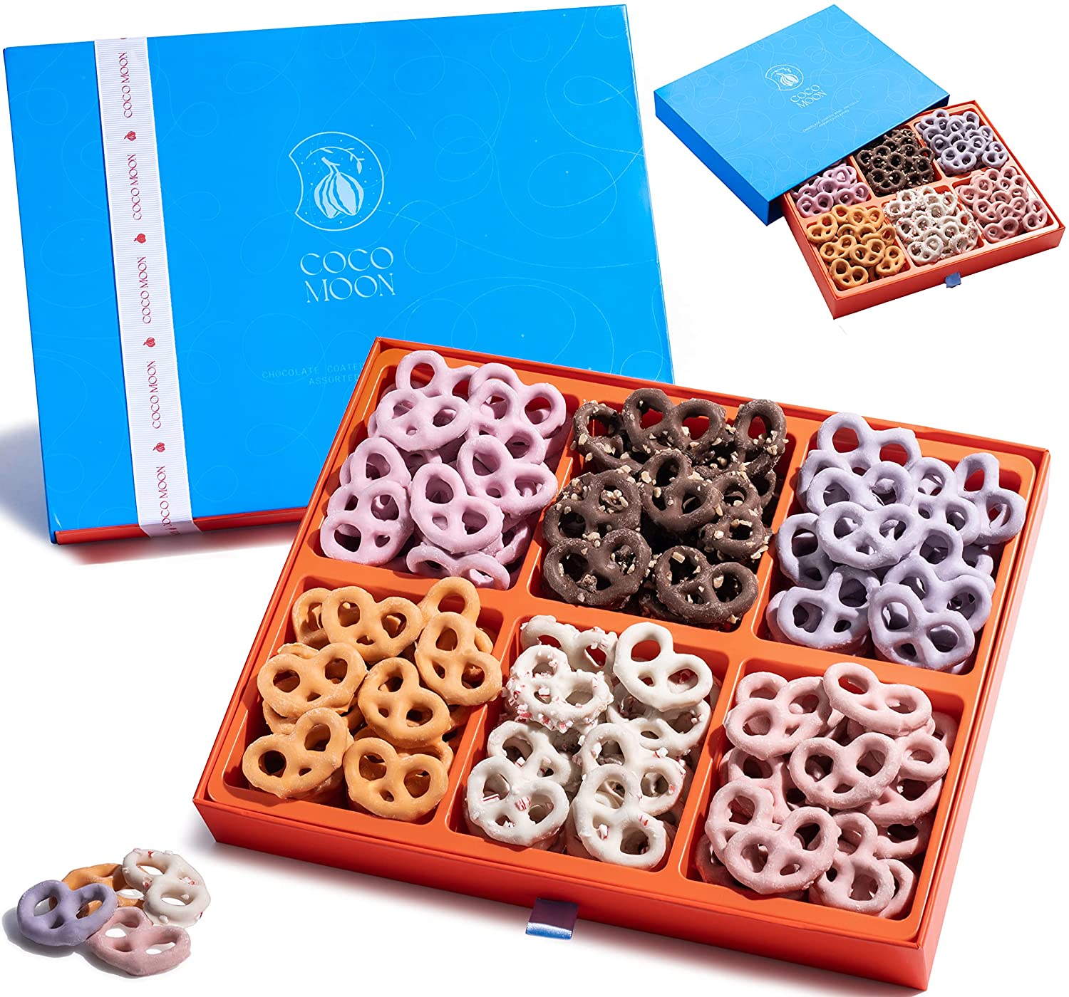 COCO MOON Chocolate Covered Pretzels Gift Basket- Chocolate Gift Basket