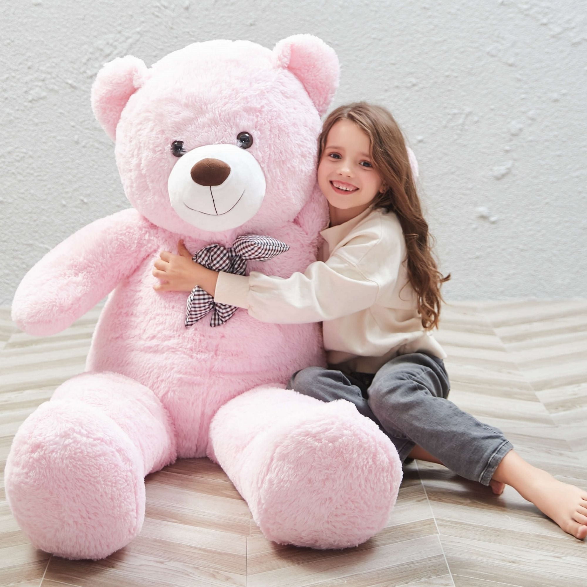 MorisMos Giant Teddy Bear 4ft Stuffed Animal Soft Big Bear Plush Toy. Pink