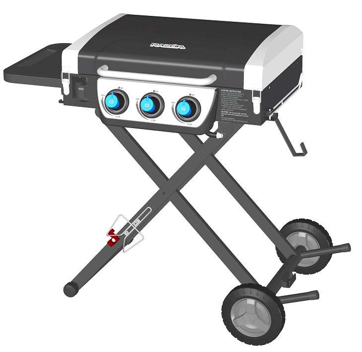Razor 3 - Burner Portable Liquid Propane 30000 BTU Gas Grill