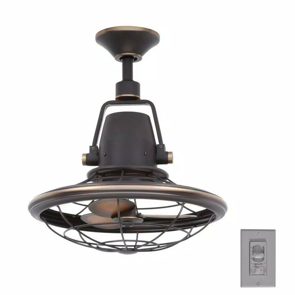 Home Decorators Collection AL14-TB Bentley II 18 in. Indoor/Outdoor Tarnished Bronze Oscillating Ceiling Fan with Wall Control