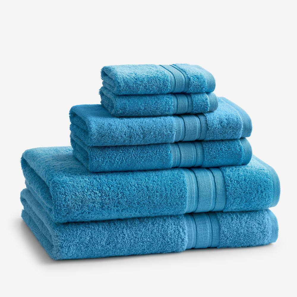 The Company Store  Company Cotton 6-Piece Turquoise Turkish Cotton Bath Towel Set - Turquoise
