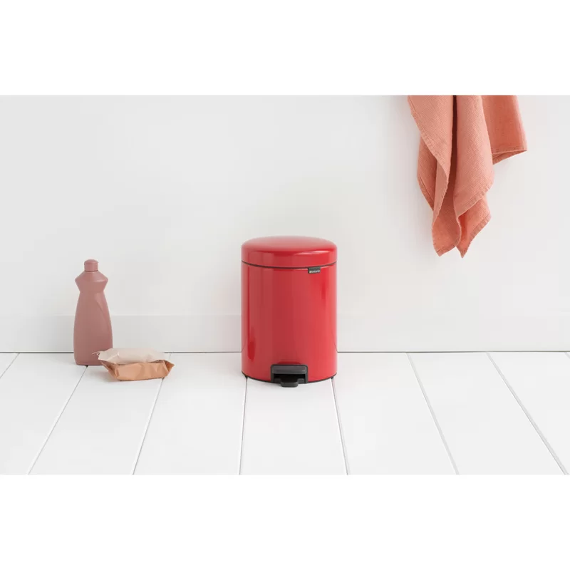 Brabantia NewIcon 1.3 Gal. Passion Red Steel Step-On Trash Can