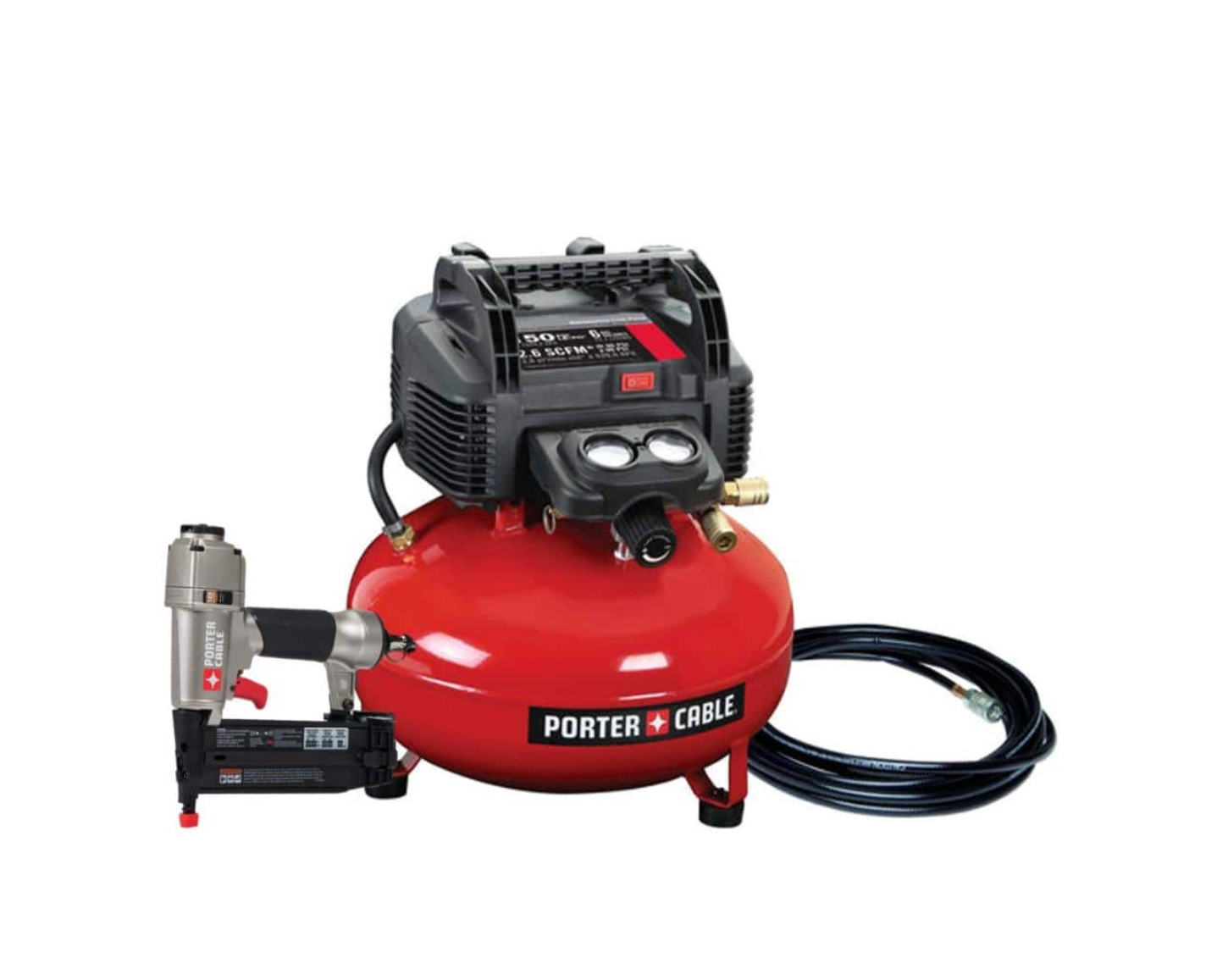 Porter-Cable PCFP12236 6 Gal. 150 PSI Portable Electric Air Compressor and 18-Gauge Brad Nailer Combo Kit (1-Tool)