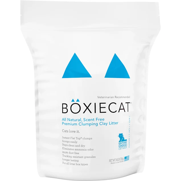 Boxiecat Natural Scent Free Premium Clumping Clay Cat Litter. 16 lbs.