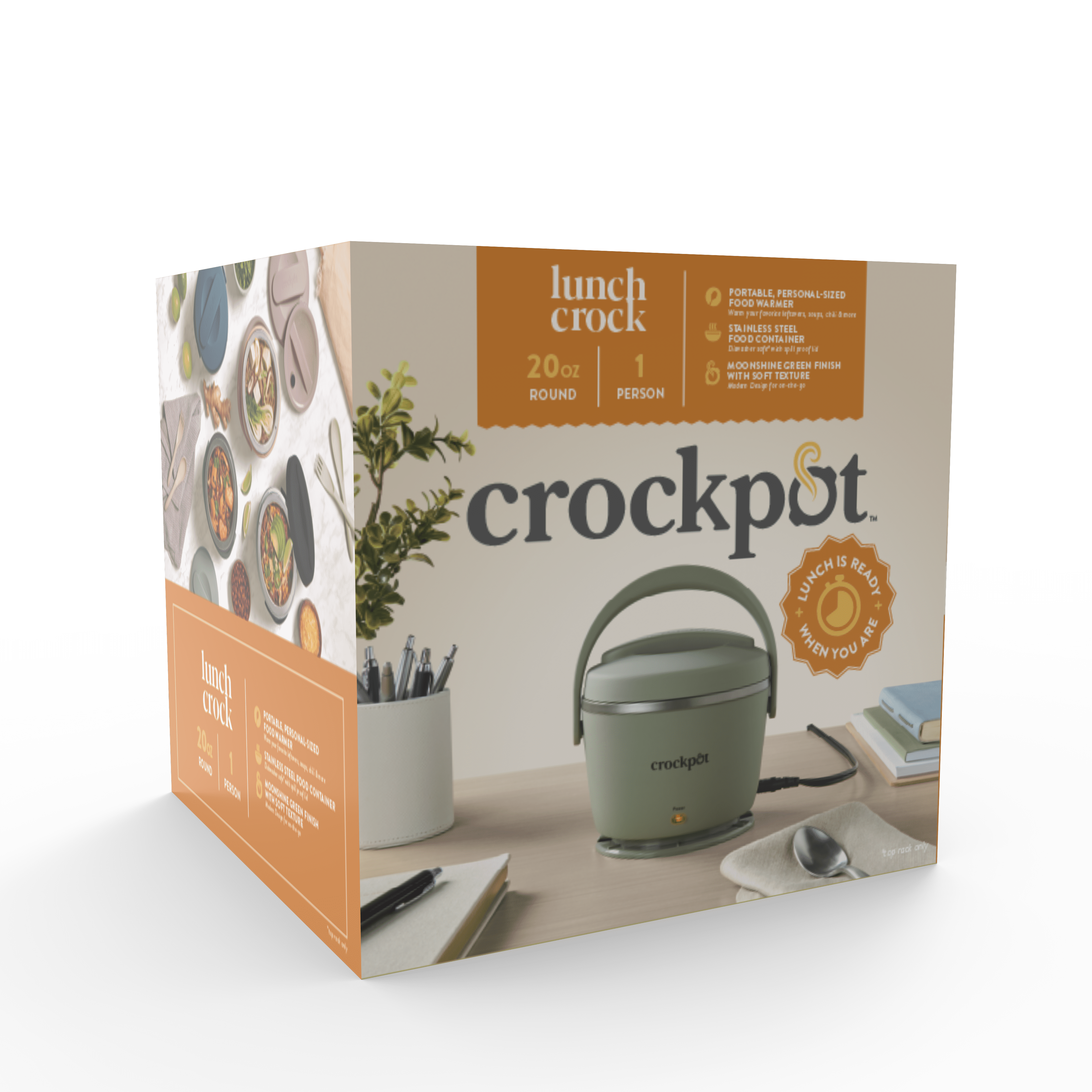 Crockpot Electric Lunch Box. Portable Food Warmer for On-the-Go. 20-Ounce. Moonshine Green