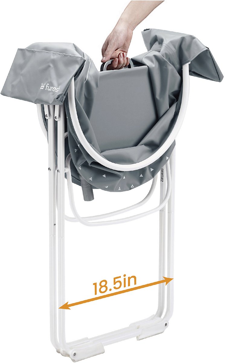 Furesh Elevated Folding Pet Bath Tub & Wash Station for Bathing. Shower. and Grooming. Collapsible. Indoor and Outdoor. Perfect for Small and Medium Size Dogs. Cats and Other Pet (Gray)