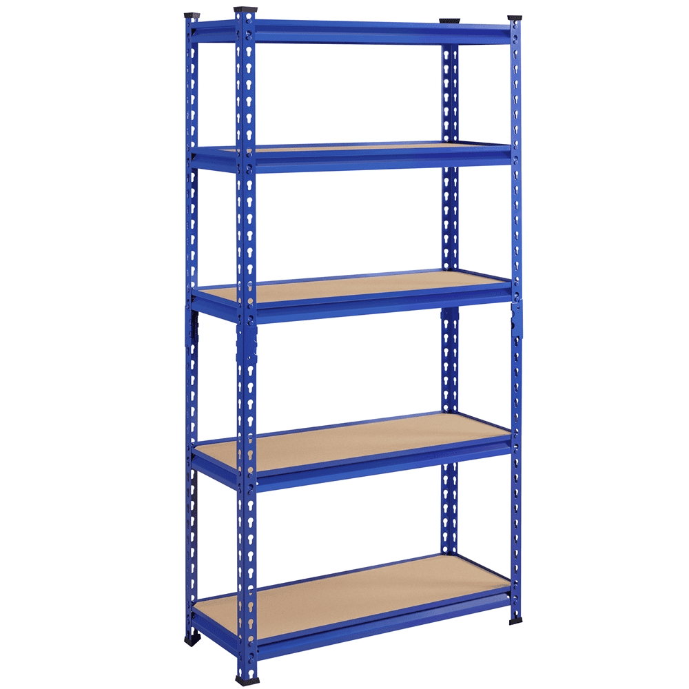 Smile Mart 60″H 5-Tier Adjustable Boltless Storage Shelves Units. Blue