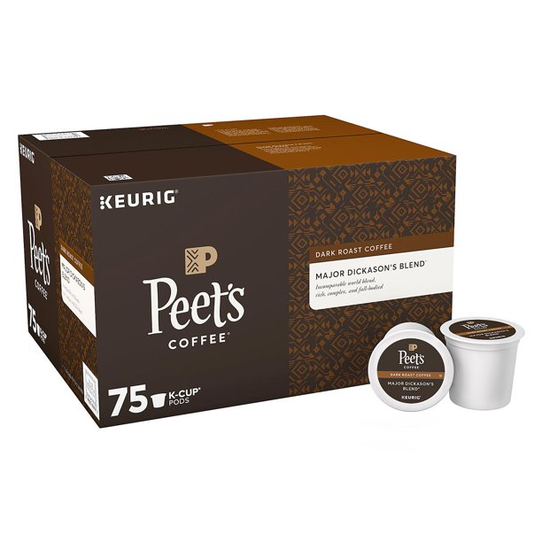 Peet-s Coffee. Dark Roast K-Cup Pods for Keurig Brewers - Major Dickason-s Blend 75 Count (1 Box of 75 K-Cup Pods)