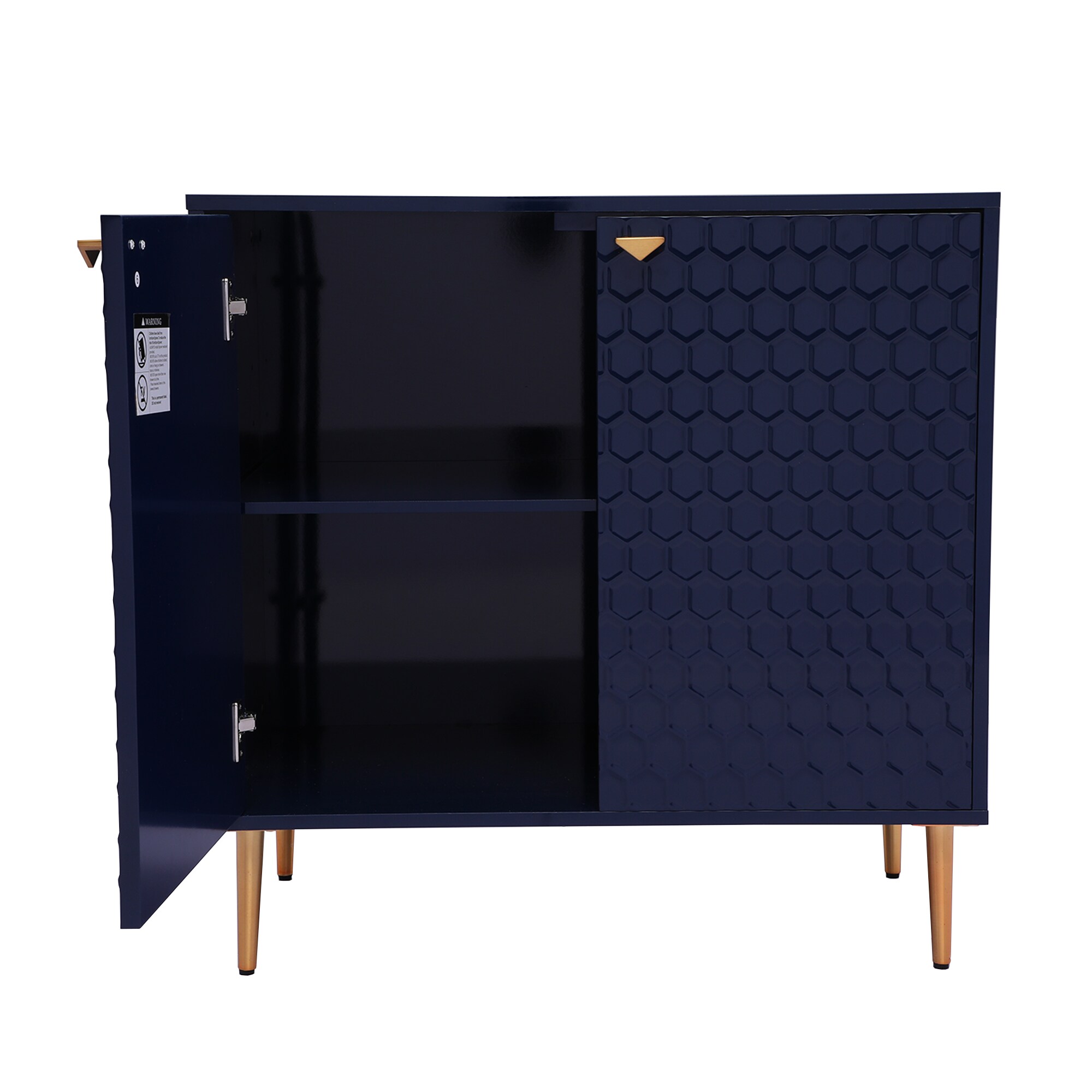 Clihome 2-Door Blue Storage Cabinets 31.5-in W x 32-in H Wood Composite Blue Freestanding Utility Storage Cabinet