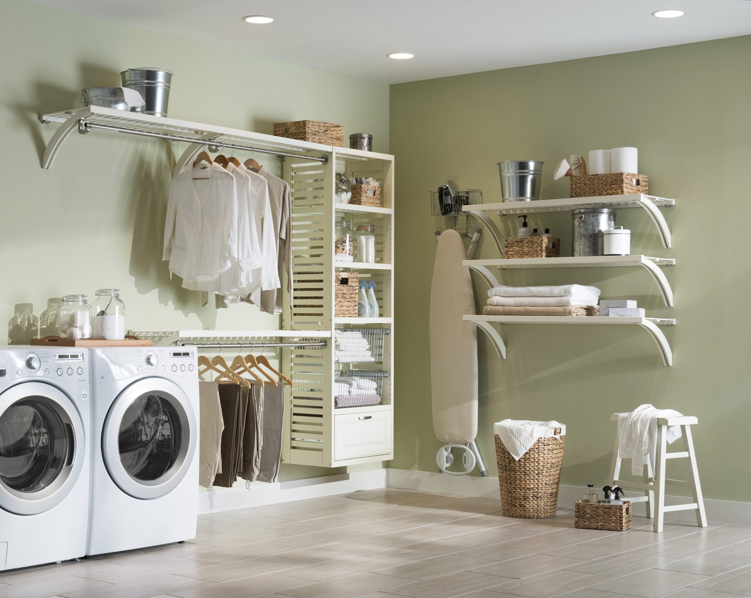 allen + roth Hartford 24-in W x 16-in D x 76-in H Antique White Tower