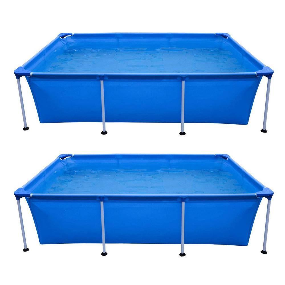 JLeisure 2 x 17773 120 in. x 81.6 in. Rectangle 25.6 in. D Frame Swimming Kiddie Pool. 10 ft. x 6.5 ft. (2-Pack)