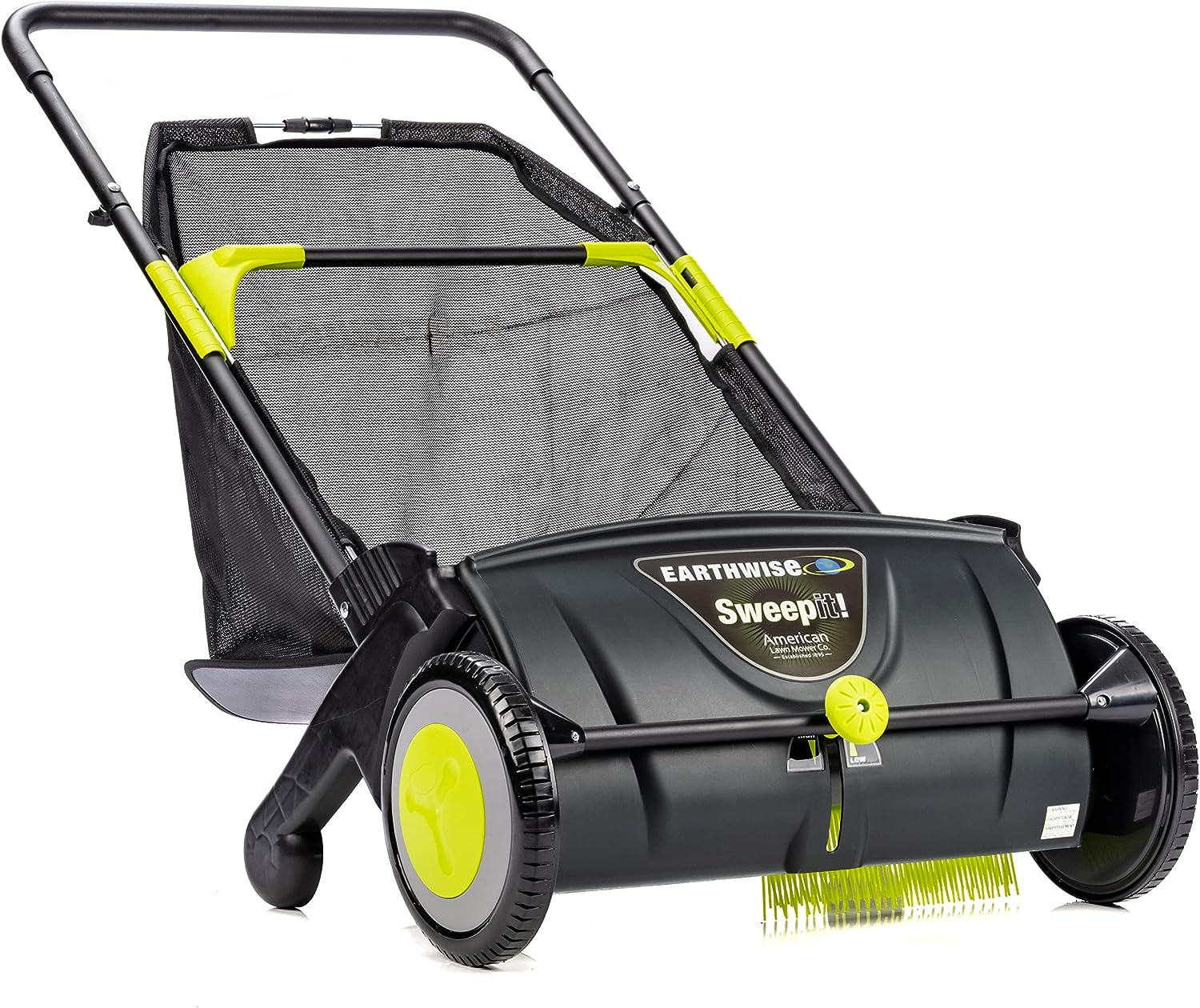 Earthwise LSW70021 21-Inch Leaf & Grass Push Lawn Sweeper. Width. Black