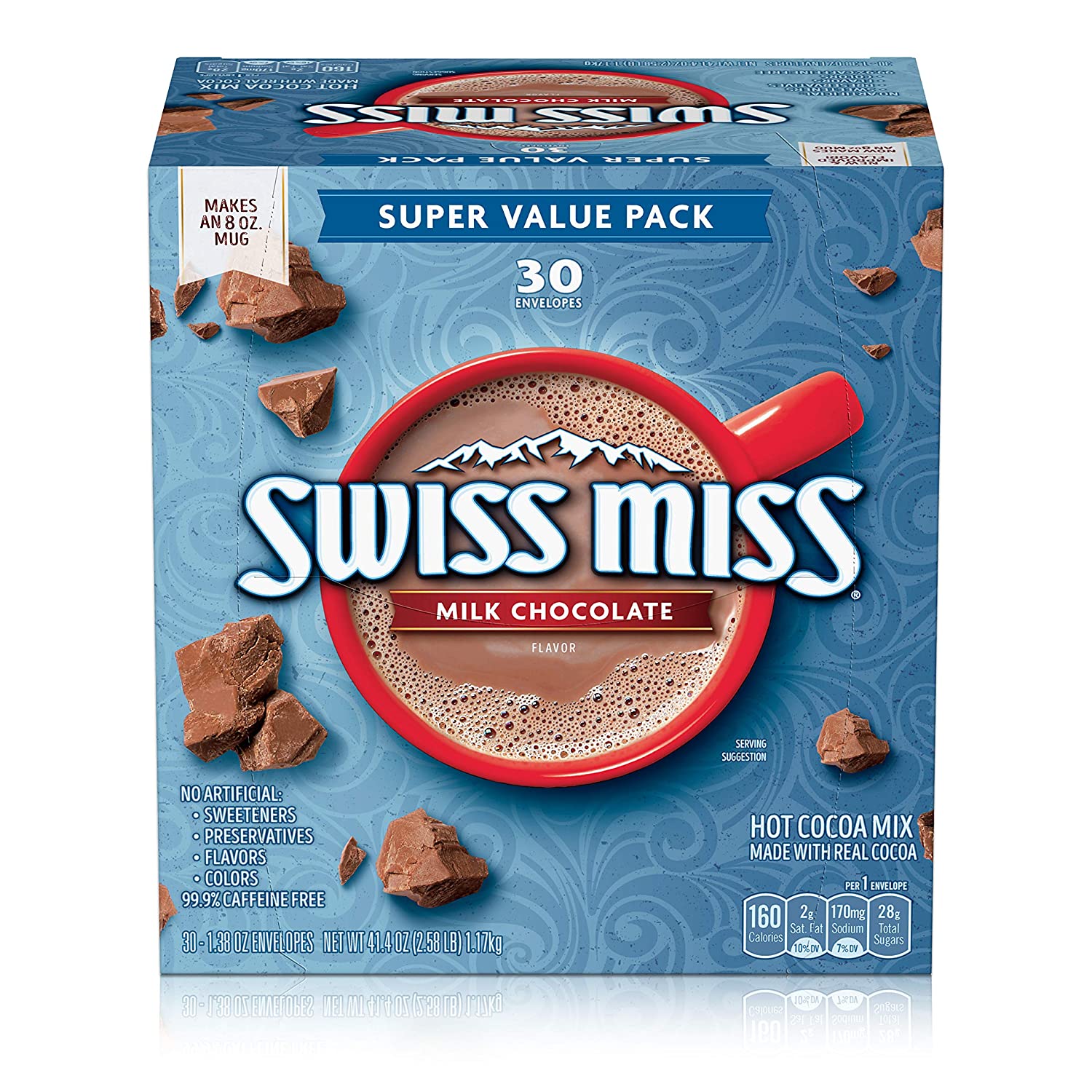 Swiss Miss Milk Chocolate Flavor Hot Cocoa Mix. 41.4 Ounce (Pack of 8)