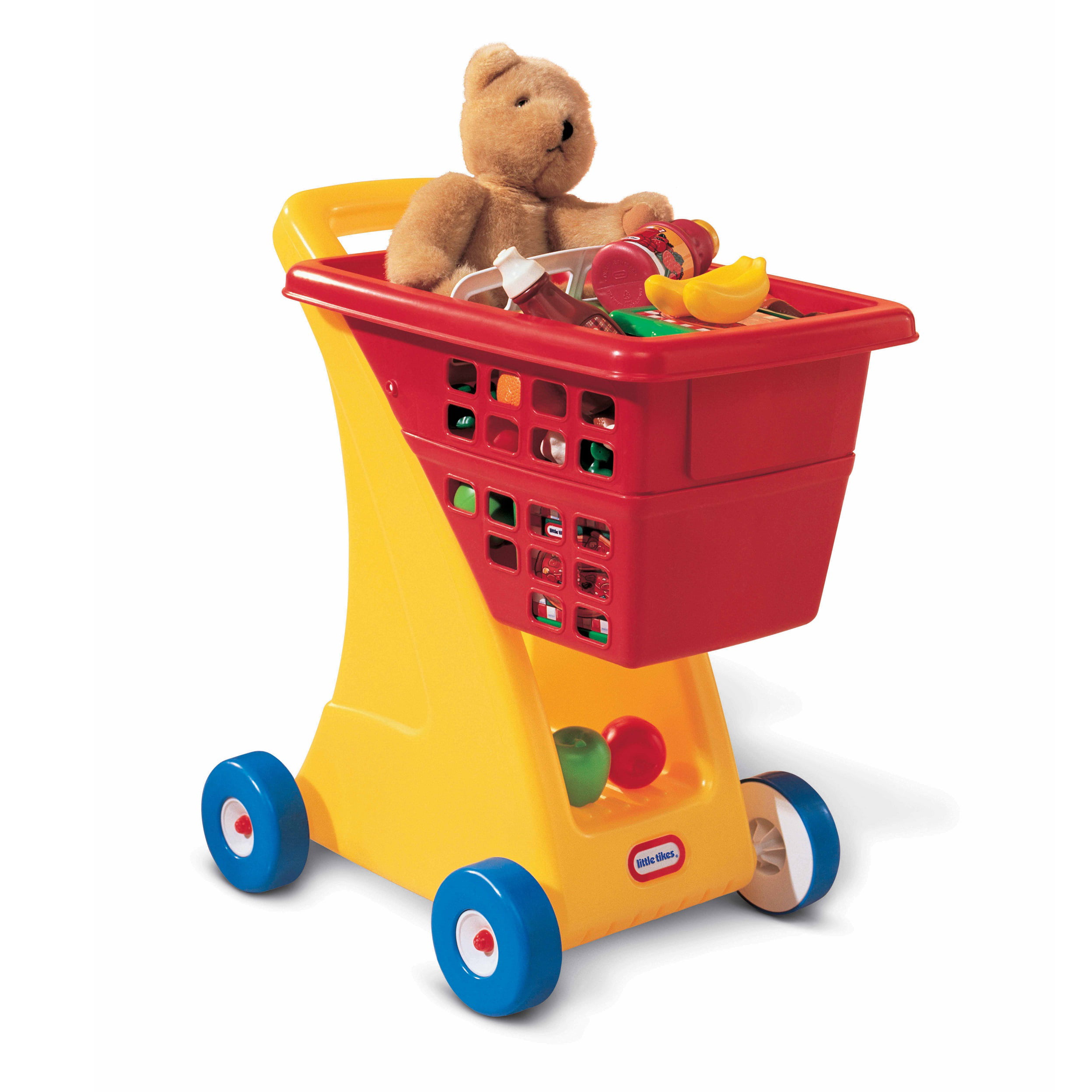 Little Tikes Toy Shopping Cart with Folding Seat. Multicolor. For Pretend Play Shopping Grocery Play Store for Kids Toddlers Girls Boys Ages 18+ months.