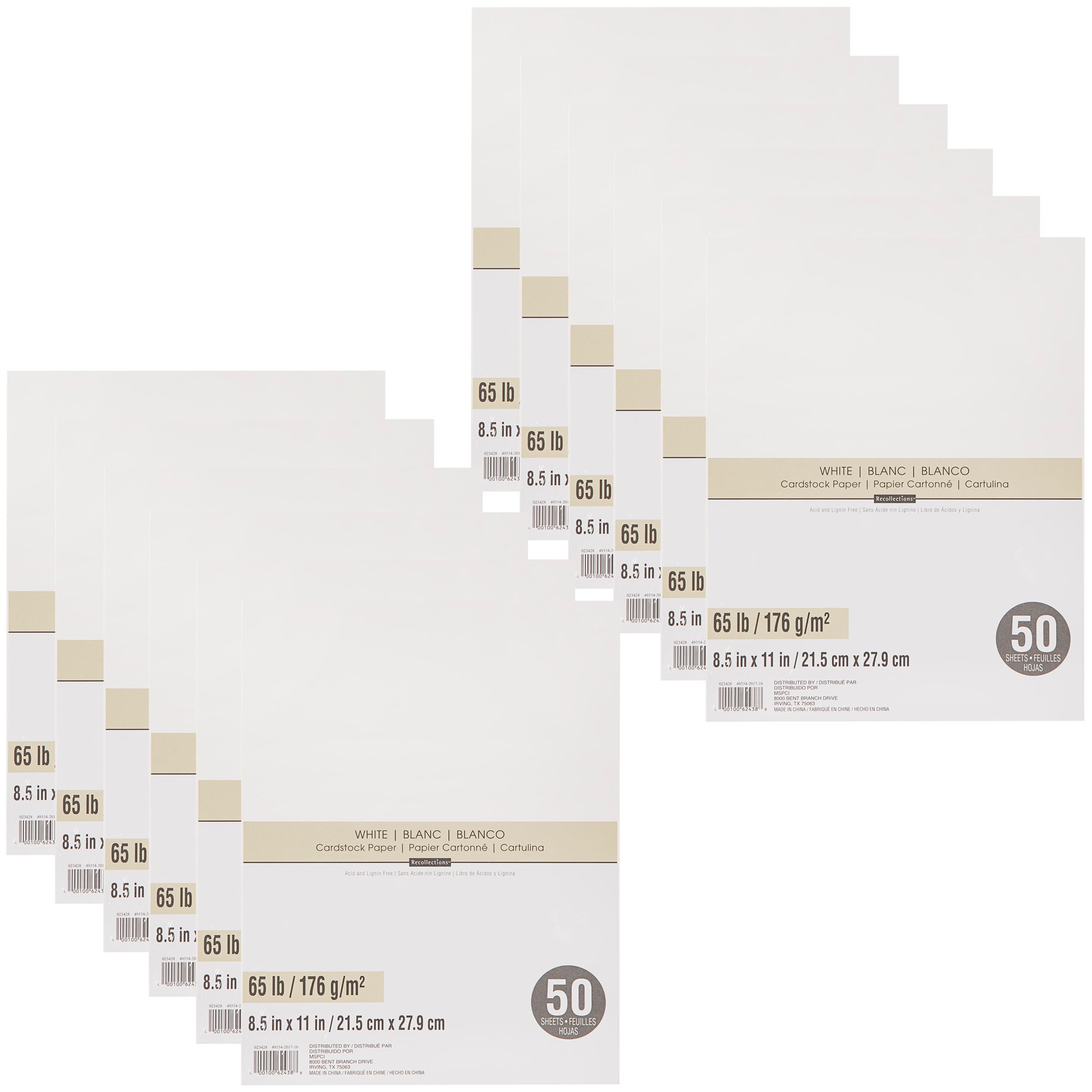 Recollections 12 Packs: 50 ct. (600 total) White 8.5″ x 11″ Cardstock Paper