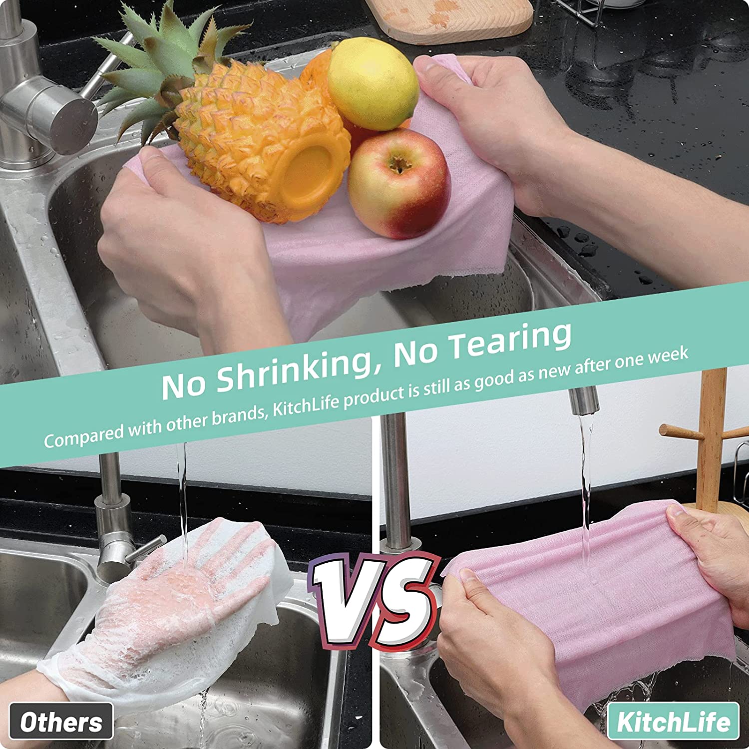 KitchLife Reusable Bamboo Paper Towels - 3 Rolls. (Tricolor)