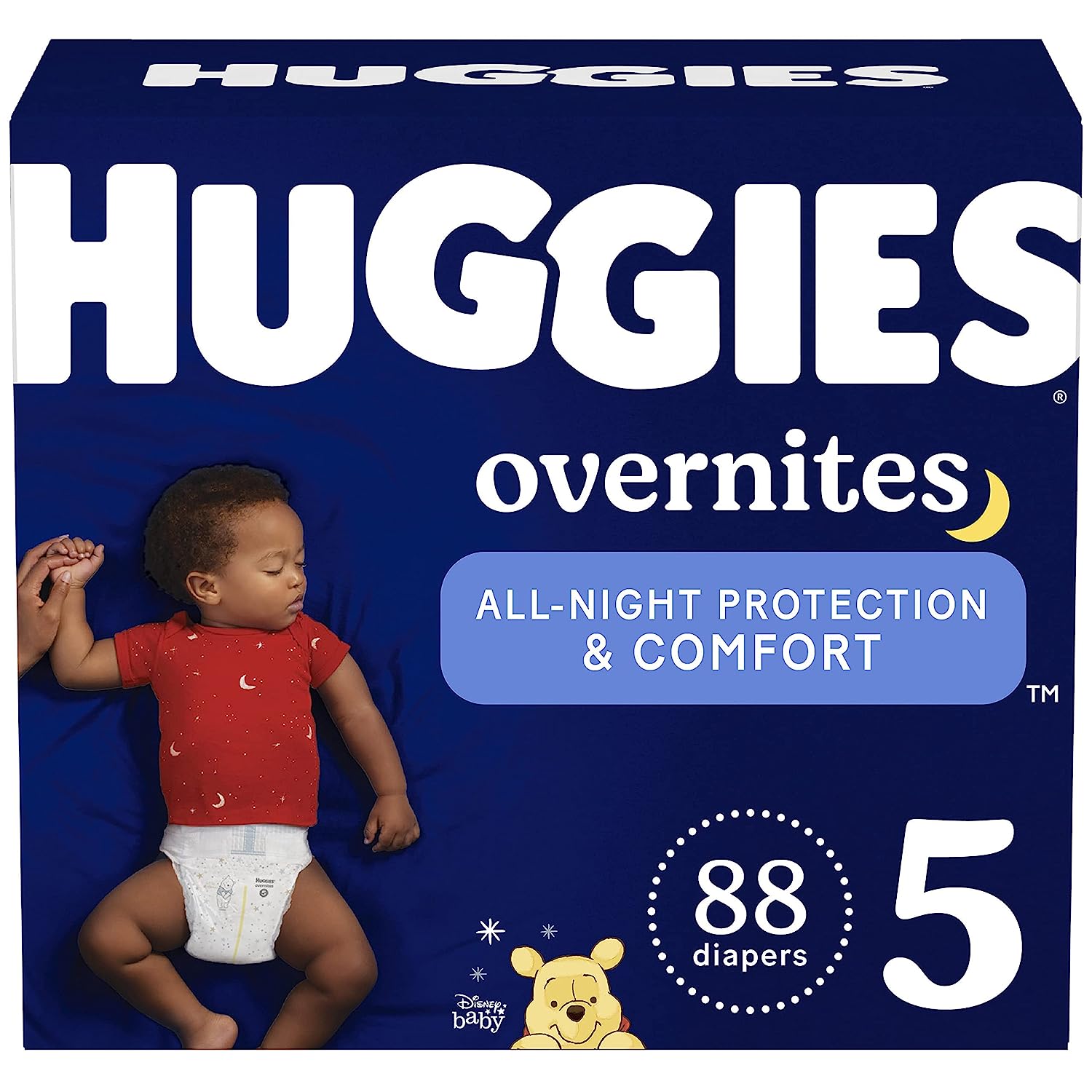 Huggies Overnites Nighttime Baby Diapers. Size 5 (27+ lbs). 88 Ct