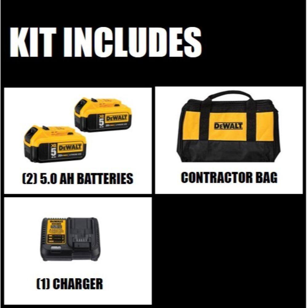 DEWALT DCB2052CKW151B 20V MAX XR Cordless Brushless Cable Stripper. (2) 20V MAX XR Premium Lithium-Ion 5.0Ah Batteries. and Charger