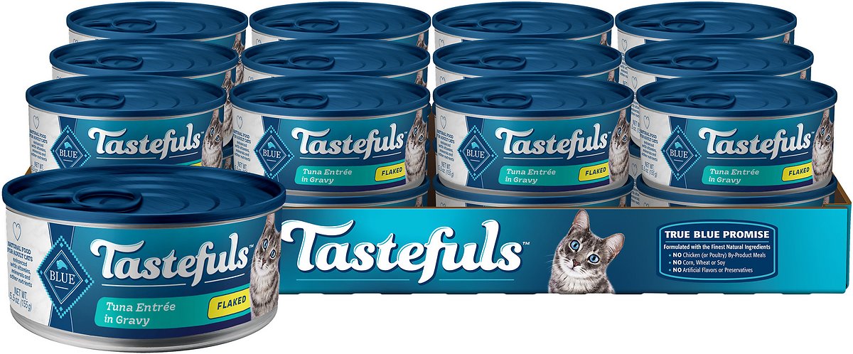 Blue Buffalo Tastefuls Tuna Entrée in Gravy Flaked Wet Cat Food. 5.5 Oz. Case of 24