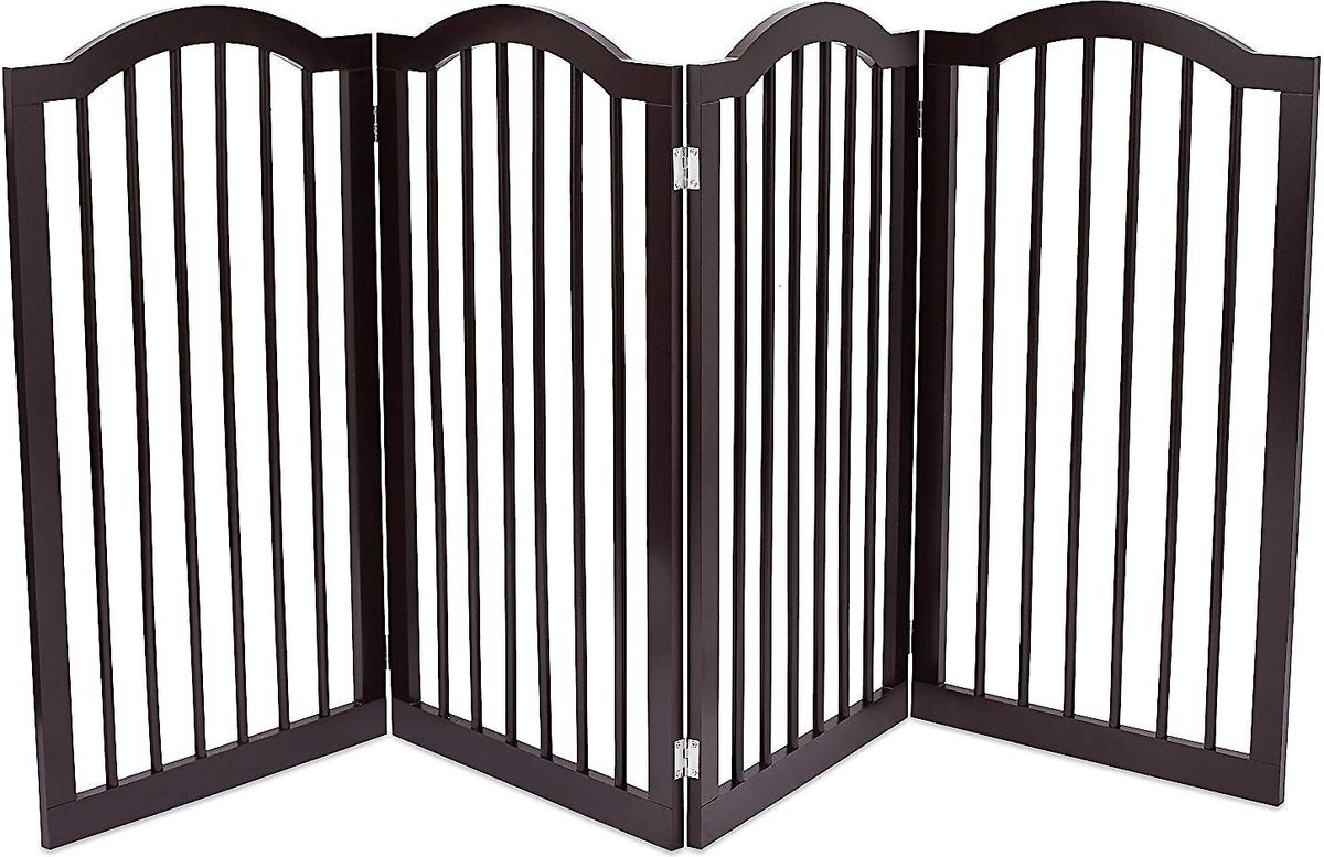 Internet-s Best Traditional Arch Pet Gate. Espresso - 4 Panel - 36 Inch Tall Fence