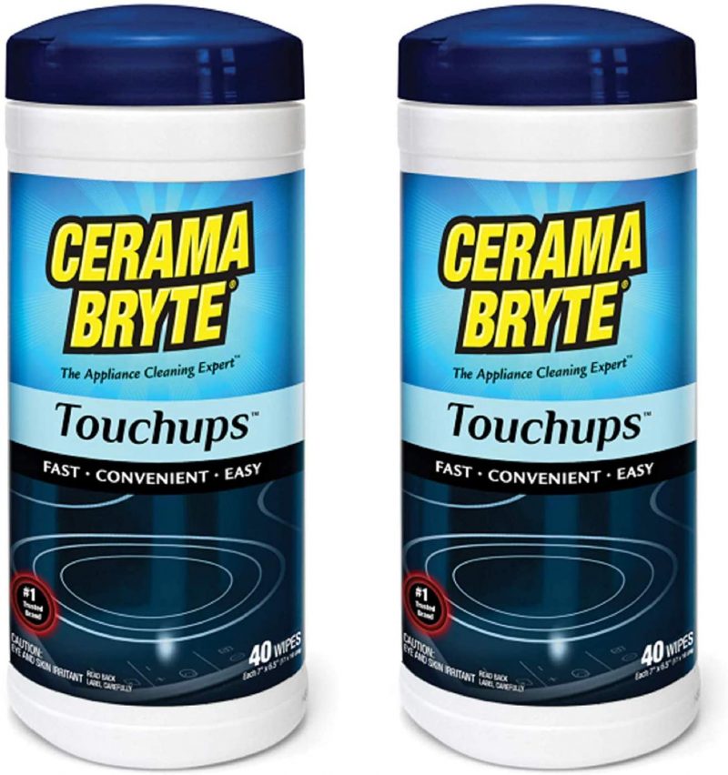 Cerama Bryte Touchups Wipes Ceramic Cooktop Cleaner. 2 Pack x 40-ct