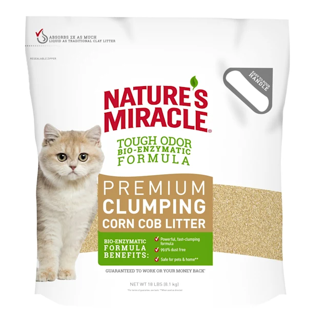 Nature-s Miracle Premium Clumping Corn Cob Litter. 18 lbs.