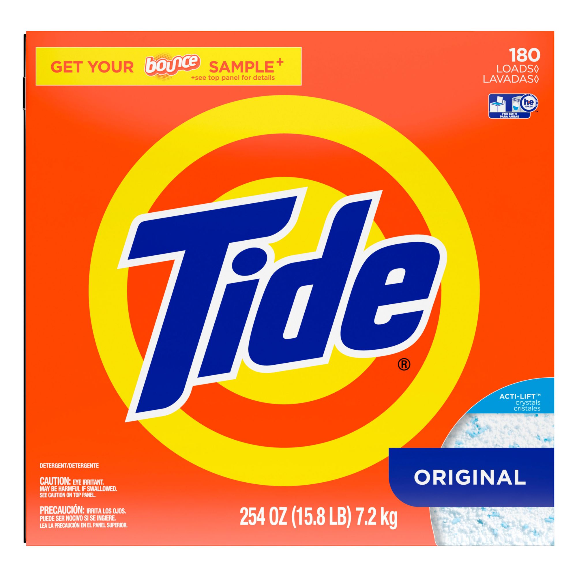 Tide Original Laundry Detergent Powder. 1 Count Per Pack 180 Loads.